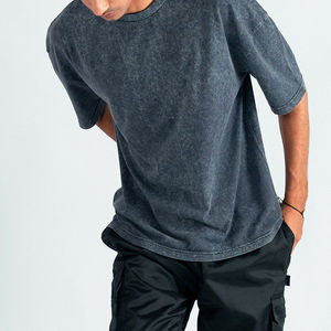 Camiseta Extra Grande para Hombre de Primera Calidad, Lavada al Ácido, con Efecto Desgastado, 100% Algodón, Hombros Caídos, Manga Corta, Cuello Redondo, 240 Gramos - Product Image 6