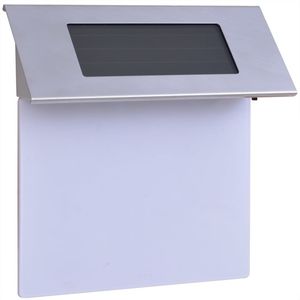 Luces Solares para Jardín con Número de Casa Estándar en Acero Inoxidable Plateado y Blanco - Product Image 1