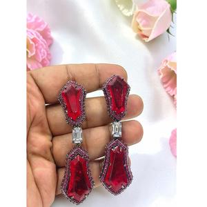 Pendientes Glamurosos Plateados en Plata de Primera Calidad con Piedras para Fiestas, para Mujer, para Bodas, Colección para Mujer - Product Image 2