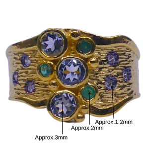 Wedding Wear 925 Sterling <b>Silver</b> Gold Plated Jewelry Blue Topaz <b>Emerald</b> Gemstone Women Wear Classic <b>Ring</b> - Product Image 6