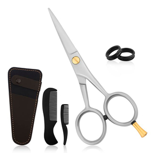 High Quality Barber <b>Beard</b> <b>Scissors</b> Personal Care Home And Salon Use Men's Mustache <b>Scissors</b> With Adjustable Finger Rest - Product Image 1