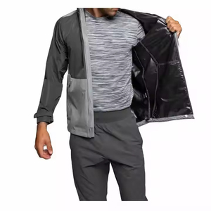 High Quality Custom <b>Men</b> Windbreaker Sets Streetwear Canvas Stand Collar Front <b>Reflective</b> Breathable Winter <b>Jacket</b> - Product Image 2