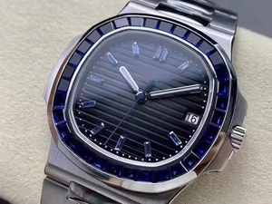 2026 Premium Quality Fuliy Iced Two Tone Luxury Stainless Steel Original Hip Hop Blue Dial ETA Quartz 20mm Glass Men Watch - Product Image 3