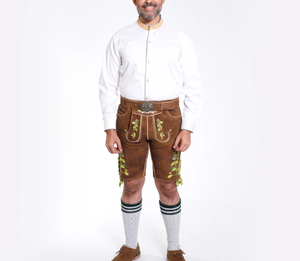 Shorts Bermuda Homme Décontractés en Polyester Imperméables Anti-UV avec Logo Personnalisé, Taille Haute et Fermeture Boutonnée, Style Bavarois Lederhosen Uni - Product Image 6
