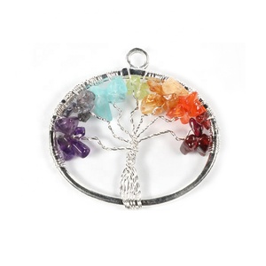 Pendentif Arbre de Vie Octogonal 7 Chakras, Style Feng Shui Amour, Charme en Cristal de Pierre Précieuse, Matériau Agate Sculptée, Cadeau d'Affaires Tendance - Product Image 5