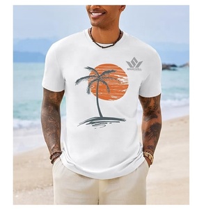 Custom Men's <b>White</b> 100% Cotton T-Shirt Short Sleeve O-Neck Regular Fit Casual Jersey Knitted <b>Plain</b> Blank <b>Tee</b> - Product Image 5
