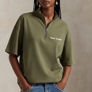 เสื้อโปโลคุณภาพสูงสั่งทำพิเศษ แขนยาว คอซิป ¼ ซิป สีพื้น ปักโลโก้ตามแบบที่ต้องการ เสื้อโปโลแฟชั่นสำหรับตีกอล์ฟ - Product Image 4