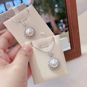 Collier en argent S925 avec perle d'eau douce de 10-11 mm, pendentif rond Edison, chaîne de clavicule simple et polyvalente pour femmes - Product Image 2