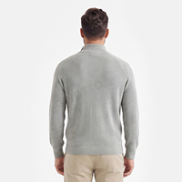 Pull décontracté en coton à col demi-zip et manches raglan Gingtto avec logo personnalisé