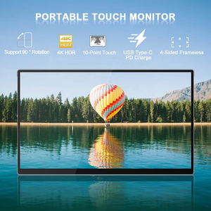 Thiết Kế Viền Mỏng Được Cấp Bằng Sáng Chế Màn Hình 4K Type C 15.6 Inch Màn Hình Cảm Ứng Di Động Kép Màn Hình Chơi Game Màn Hình Di Động Ngoài Máy Tính Xách Tay - Product Image 2