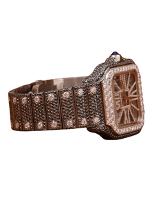 Reloj de pulsera de diseño único con esfera inteligente de diamantes, elegante y lujoso, en oro blanco para hombre, disponible a un precio razonable. - Product Image 3