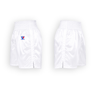 Shorts de boxe professionnels personnalisés en satin 100 % polyester, séchage rapide, respirants et légers pour l'entraînement de boxe - Product Image 3