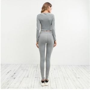 Ropa Deportiva Personalizada, Top de Manga Larga para Gimnasio y Fitness, Pantalones con Efecto Push-Up, Conjuntos de Yoga para Mujer, Costuras Sin Costuras - Product Image 4