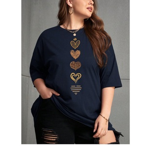 Camiseta de Verano para Mujer, Tallas Grandes, Nueva Colección, Estilo Casual, Manga Corta, 100% Algodón Transpirable, Proveedor BD - Product Image 3