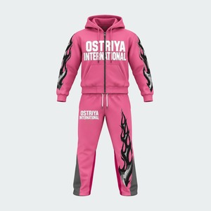 Conjunto Deportivo Unisex al por Mayor, Nueva Colección, Sudadera con Cremallera Completa y Pantalones, Diseño con Estampado de Nubes y Letras, Corte Regular Informal, Material de Poliéster - Product Image 4