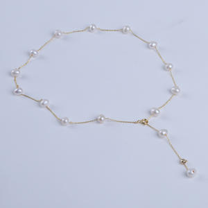 Collar de Perlas de Agua Dulce Naturales para Mujer, Diseño de Cielo Estrellado con Función Ajustable, Accesorio de Moda Otoño Invierno - Product Image 2