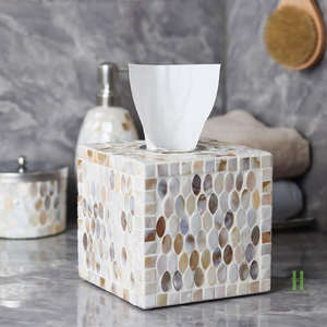 Meilleure vente en gros : Boîte à mouchoirs décorative artisanale en nacre, écologique, pour la maison - Product Image 2