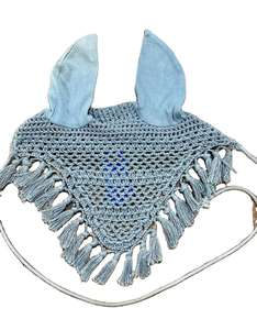 Vente en gros de bonnets pour chevaux personnalisés, très demandés, faits main au crochet, en filet de polyester respirant, voile anti-mouches, emballage personnalisé - Product Image 2