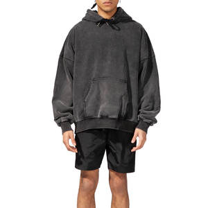 Sweat à capuche vintage pour homme de haute qualité, délavé à l'acide, avec logo personnalisé, best-seller pour l'hiver, prix raisonnable, anti-rétrécissement, motif lettres - Product Image 1