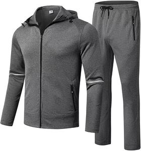Ensemble de survêtement de jogging pour homme avec logo personnalisé, fermeture éclair technique, chaud, en polaire unie, avec option grande taille pour le sport et l'exercice - Product Image 4
