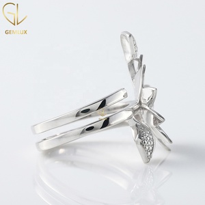 Vintage Style Engagement Ring, Flower & Leaf Inspired Wedding Ring, Cocktail Nature Inspired Ring for Women - Product Image 4