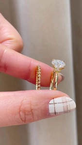 Round Cut 1.50CT Moissanite Diamond <b>Ring</b> 925 Silver 14K Yellow Gold Plated Engagement <b>Ring</b> Minimal <b>Fine</b> Jewelry - Product Image 4