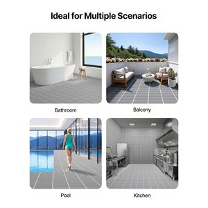 Tappeto Commerciale Antiscivolo in PVC 3 x 50 piedi, Tappeto Assorbiumidità per Aree Umide, Tappeto Anti-Schizzi con Drenaggio Acqua, Tappeto a Rotolo Cavo per Ingresso - Product Image 6