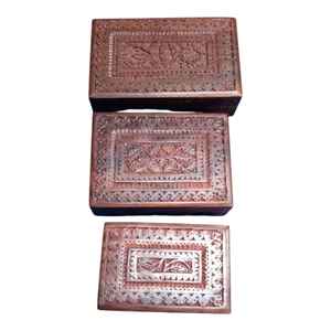 Elegancia Tallada a Mano: Trio de Almacenamiento de Joyas de Madera Multifuncional, Moderno y de Lujo - Product Image 2