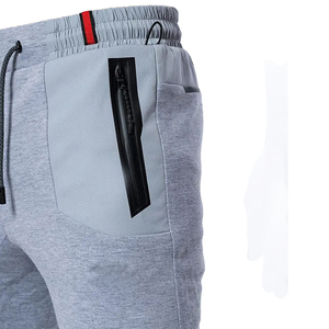 Custom Men’s Grey Color Block Tracksuit Full <b>Zip</b> <b>Hooded</b> Jacket and Jogger Pants Two Piece Casual Sportswear Streetwear Sweatsuit - Product Image 4