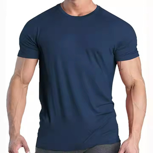 Camiseta Deportiva de Alta Calidad para Hombre, Transpirable, Elástica, de Manga Corta, 95% Algodón, 5% Elastano, Camiseta de Compresión Personalizada - Product Image 6