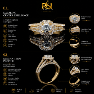 Round Cut Lab Grown Diamond Halo <b>Ring</b> <b>Split</b> Shank Solid Gold Engagement Band Women | Luxury Fine Jewelry Wedding <b>Rings</b> Wholesale - Product Image 5