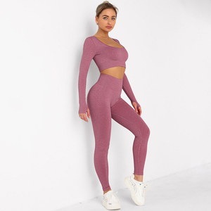 Women's Seamless Butt-Lift Slim Fit Waist High-Rise Breathable Gym Fitness Tights <b>Knit</b> <b>Leggings</b> Autumn Winter Warm - Product Image 6