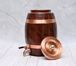Distributeur d'eau décoratif en cuivre avec robinet |   Serveur à boissons en cuivre fait main |   Décoration d'intérieur haut de gamme - Product Image 3