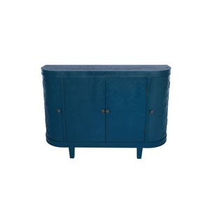 Credenza Ovale da 47 Pollici con 4 Ante, Mobile Buffet Scanalato con Bordi Curvi - Product Image 6