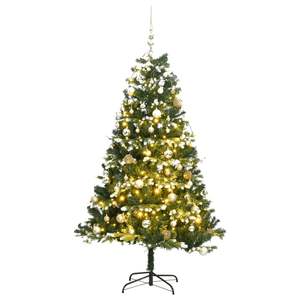 Sapin de Noël Artificiel Articulé avec 300 LED et Ensemble de Boules 210 cm Décorations Festives - Product Image 1