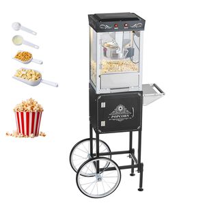 Macchina per Popcorn Professionale Stile Teatro, 8oz, in Acciaio Inossidabile, 800W, con Carrello, 48 Tazze per Ciclo, Utilizza Mais Crudo - Product Image 1