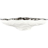 Plat de présentation décoratif pour fruits Pièce maîtresse Objet de présentation pour noix Biscuits Bonbons Bols de service Bol fantaisie en métal émaillé blanc