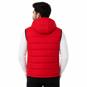 Custom Men's Casual <b>Quilted</b> Lightweight Padded Vest Hooded Sleeveless <b>Winter</b> Men's Jacket Outdoor Warm Waistcoat Wholesale OEM - Product Image 2