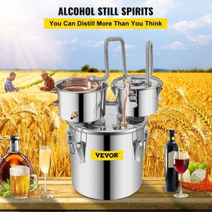 Kit di produzione di casa 5 Gal 19L distillatore di rame tubo di circolazione termometro incorporato 3 pentole In acciaio inox per attrezzature - Product Image 2