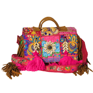 Premium Quality Kambhari <b>Patchwork</b> Pink Color Boho Hand <b>Bag</b> Available for Affordable Price from India - Product Image 2