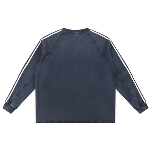 เสื้อสเวตเชิ้ตคอกลมทรงปกติแบบเรียบง่ายสำหรับผู้ชาย ล้างสีแบบแอซิดวอช ราคาขายส่ง ขายดีที่สุด ขนาดและดีไซน์สั่งทำได้ เสื้อสเวตเชิ้ตพื้นฐาน - Product Image 4