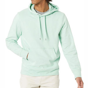 Men's <b>Mint</b> <b>Green</b> Hooded Sweatshirt Regular Fit Casual Knitted Fleece Autumn Wear - Product Image 1