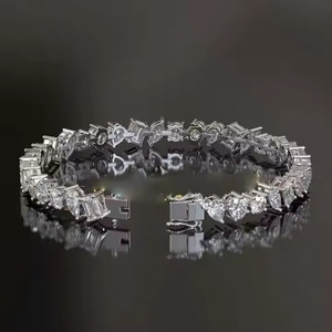Sparkling Moissanite Diamond Bracelet High Quality 18K Yellow Gold Non-Fade Hip Hop Jewelry <b>for</b> <b>Men</b> and Women - Product Image 2