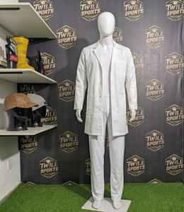 Professional Full-Length Polyester Lab <b>Coat</b> with Needle Detection for Unisex Hospital Doctors <b>White</b> Canvas - Product Image 3