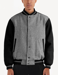 เสื้อแจ็คเก็ต Letterman แบบขายส่ง สไตล์คลาสสิกแบบวิทยาลัย แฟชั่นทนทาน ผ้าฟลีซ เสื้อเบสบอลทรงบอมเบอร์ เสื้อคลุมสตรีทแวร์แบบสั่งทำพิเศษ ชุดยูนิฟอร์มด้านหน้า - Product Image 5