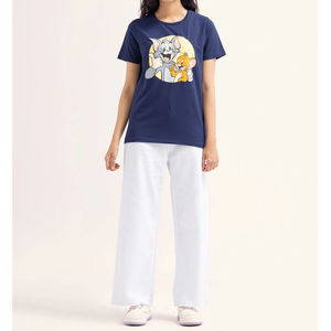 เสื้อยืดแขนสั้นผู้หญิงคุณภาพสูง ผ้าฝ้าย 100% รับสั่งทำพร้อมสกรีนโลโก้ ระบายอากาศได้ดี พร้อมสกรีนสติกเกอร์ - Product Image 2