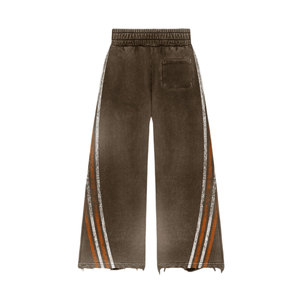 Conjunto de Sudadera con Capucha y Pantalones Acampanados de Felpa de Algodón de Dos Piezas para Hombre, con Estampado de Pedrería Personalizado y Estilo Jogger - Product Image 4