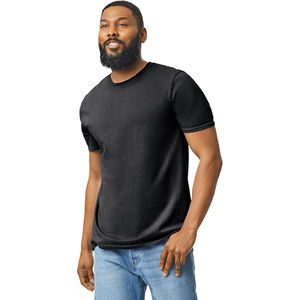<b>Mens</b> Black Solid Short Sleeve Crew Neck Cotton T-<b>Shirt</b> Custom Logo OEM ODM Wholesale Apparel - Product Image 4