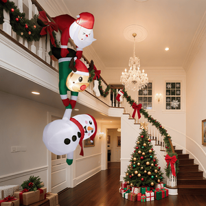 7.5FT Lighted Christmas <b>Inflatable</b> Outdoor Holiday Yard Decorations Funny Hanging Santa Reindeer Snowman Blow Decoration - Product Image 5