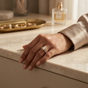 Anillo de Compromiso de Diamantes VVS D en Oro Amarillo de 14k y 18k, Anillo de Moissanita con Corte Marquesa de 1ct, Anillo de Boda Elegante y Personalizado para Mujer - Product Image 3